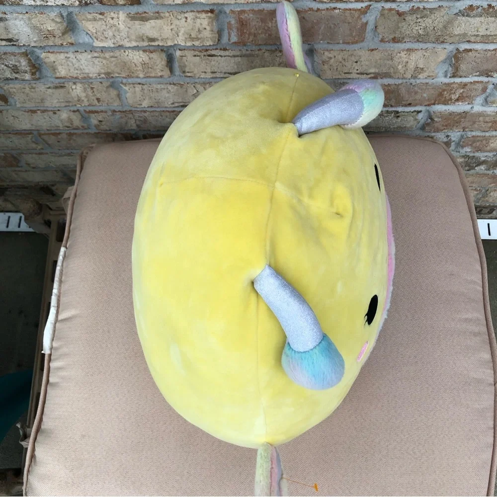 Kellytoy Squishmallow 18” Nixie Butterfly Soft‎ Yellow Tie Dye Plush Pillow